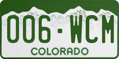 CO license plate 006WCM