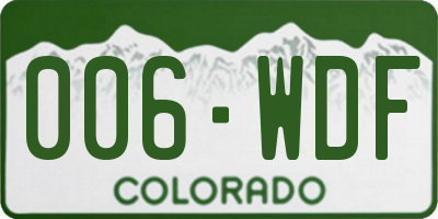 CO license plate 006WDF