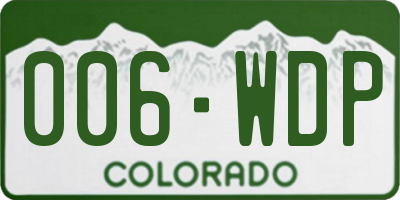 CO license plate 006WDP