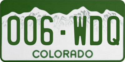CO license plate 006WDQ