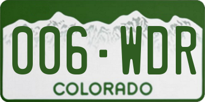 CO license plate 006WDR