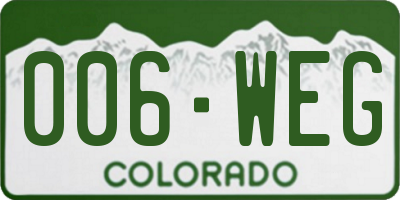 CO license plate 006WEG