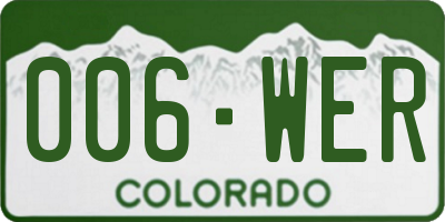CO license plate 006WER