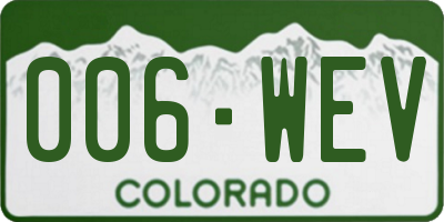 CO license plate 006WEV