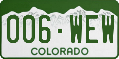 CO license plate 006WEW