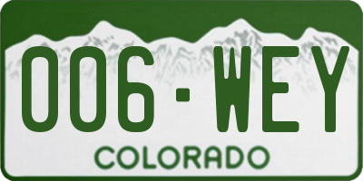 CO license plate 006WEY