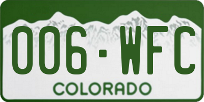 CO license plate 006WFC