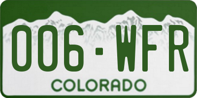 CO license plate 006WFR