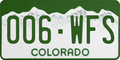 CO license plate 006WFS