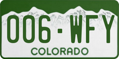 CO license plate 006WFY