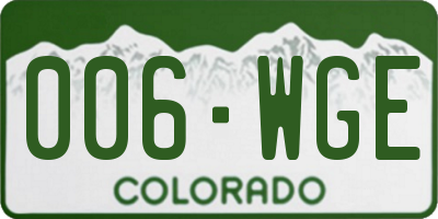 CO license plate 006WGE