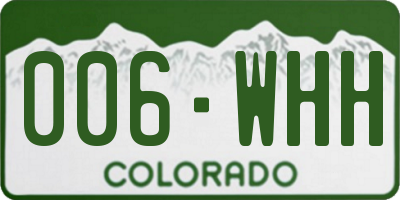 CO license plate 006WHH