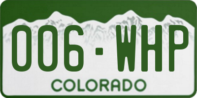 CO license plate 006WHP