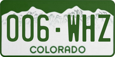 CO license plate 006WHZ