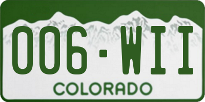 CO license plate 006WII