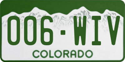 CO license plate 006WIV