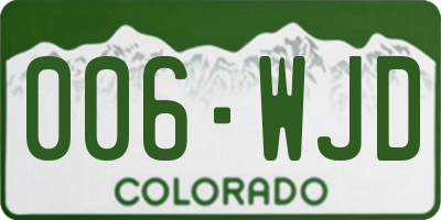 CO license plate 006WJD