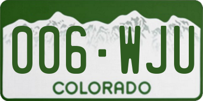 CO license plate 006WJU