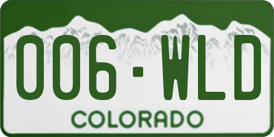CO license plate 006WLD