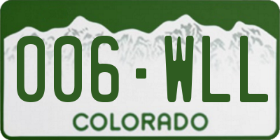 CO license plate 006WLL