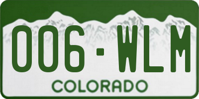 CO license plate 006WLM