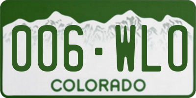 CO license plate 006WLO