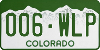 CO license plate 006WLP