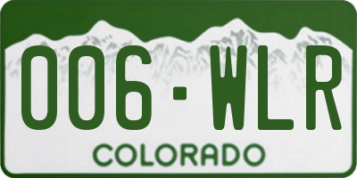 CO license plate 006WLR
