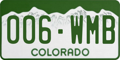 CO license plate 006WMB