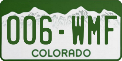 CO license plate 006WMF