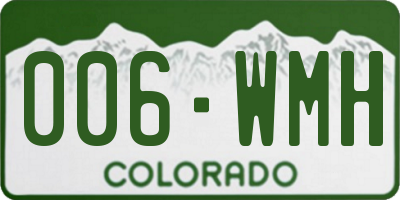CO license plate 006WMH