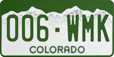 CO license plate 006WMK