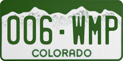 CO license plate 006WMP