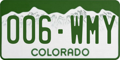 CO license plate 006WMY