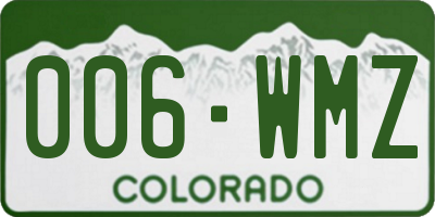 CO license plate 006WMZ
