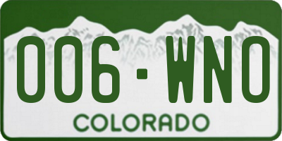CO license plate 006WNO