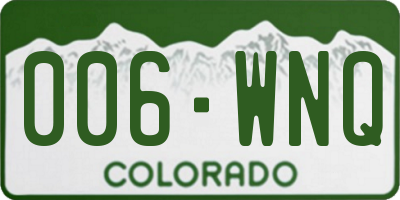 CO license plate 006WNQ