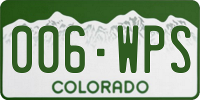 CO license plate 006WPS