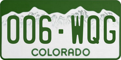 CO license plate 006WQG