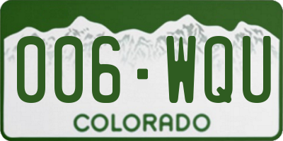 CO license plate 006WQU