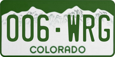 CO license plate 006WRG