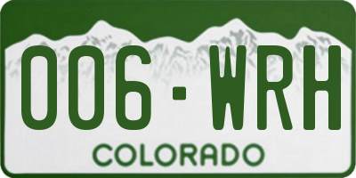 CO license plate 006WRH