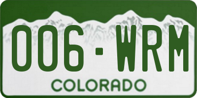 CO license plate 006WRM