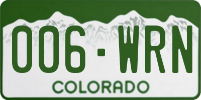 CO license plate 006WRN