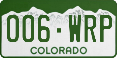 CO license plate 006WRP