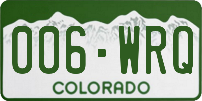 CO license plate 006WRQ