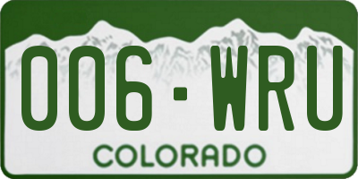 CO license plate 006WRU