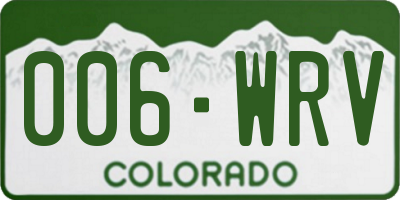 CO license plate 006WRV