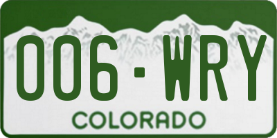 CO license plate 006WRY