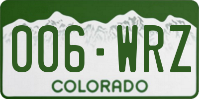 CO license plate 006WRZ